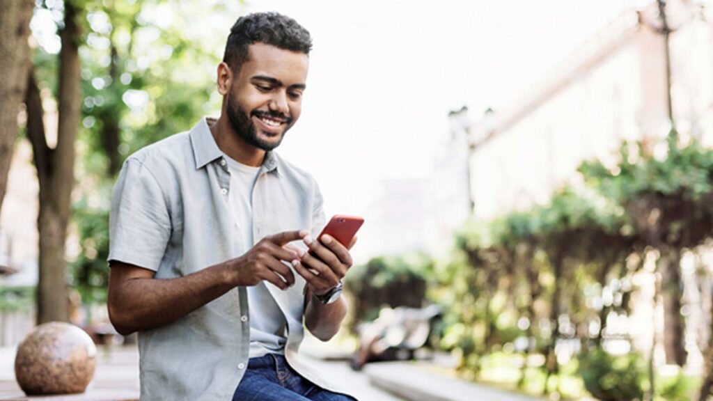 Young man using a smart phone